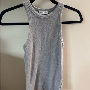 Anine Bing Gray Ribbed Tank Top
